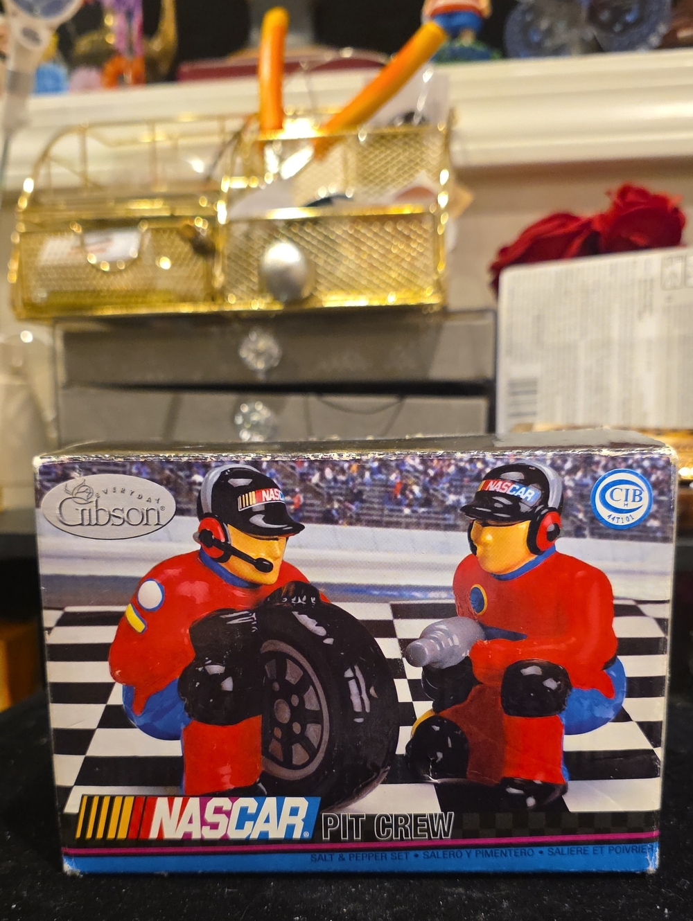Gibson Red NASCAR Pit Crew Figures Salt & Pepper Set
